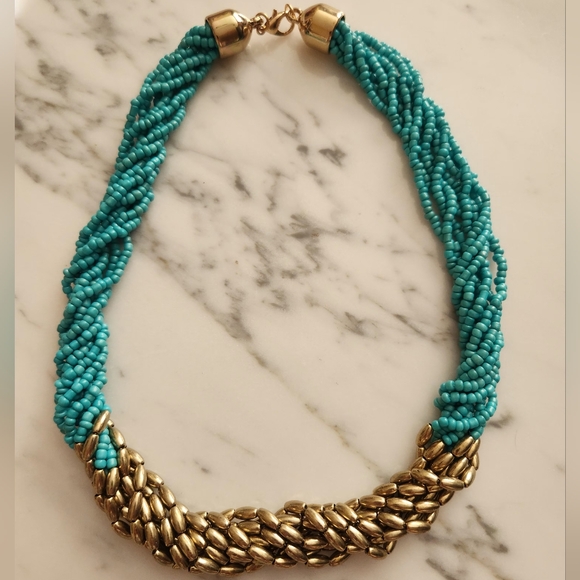 Jewelry - Turquoise Gold and Beaded Necklace